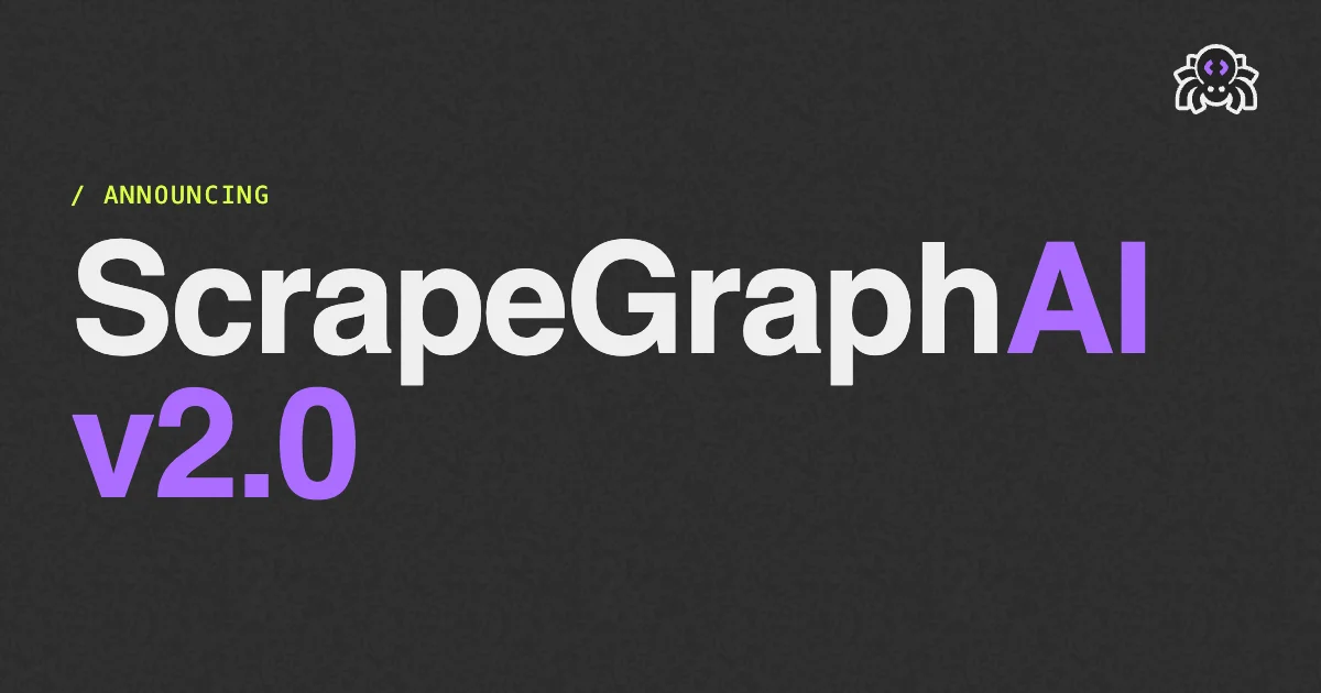 ScrapeGraphAI V2 announcement dark mode